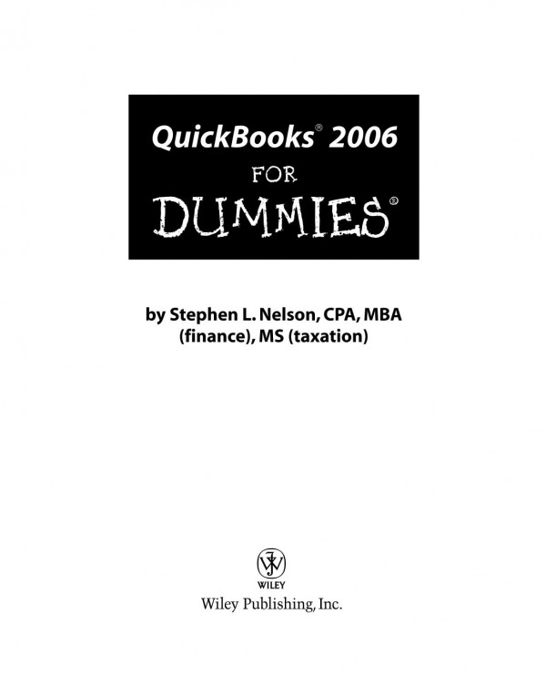 QuickBooks 2006 for Dummies