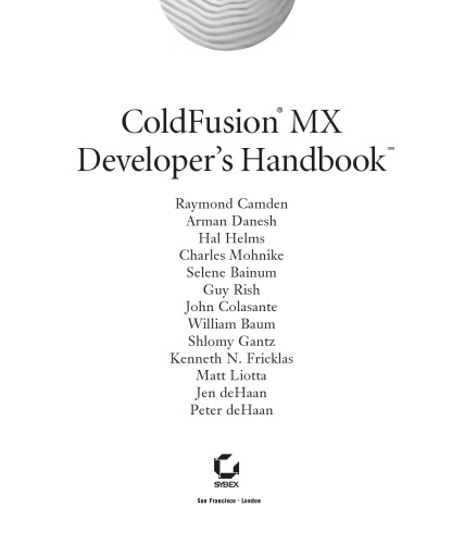 Coldfusion?mx Developer's Handbook