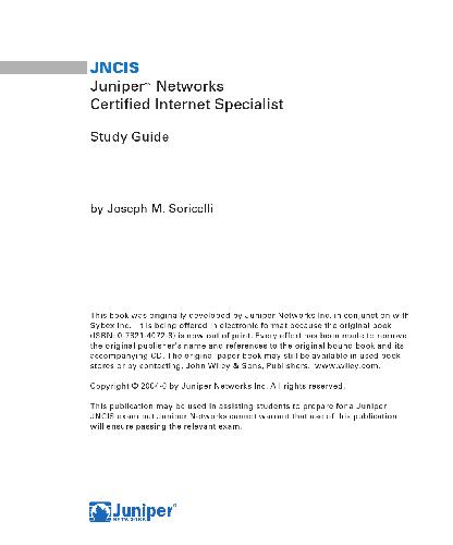 Jncis =Juniper Networks Certified Internet Specialist