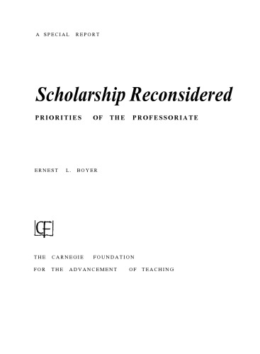 Scholarship Reconsidered