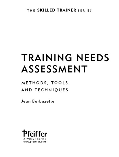 Training Needs Assessment