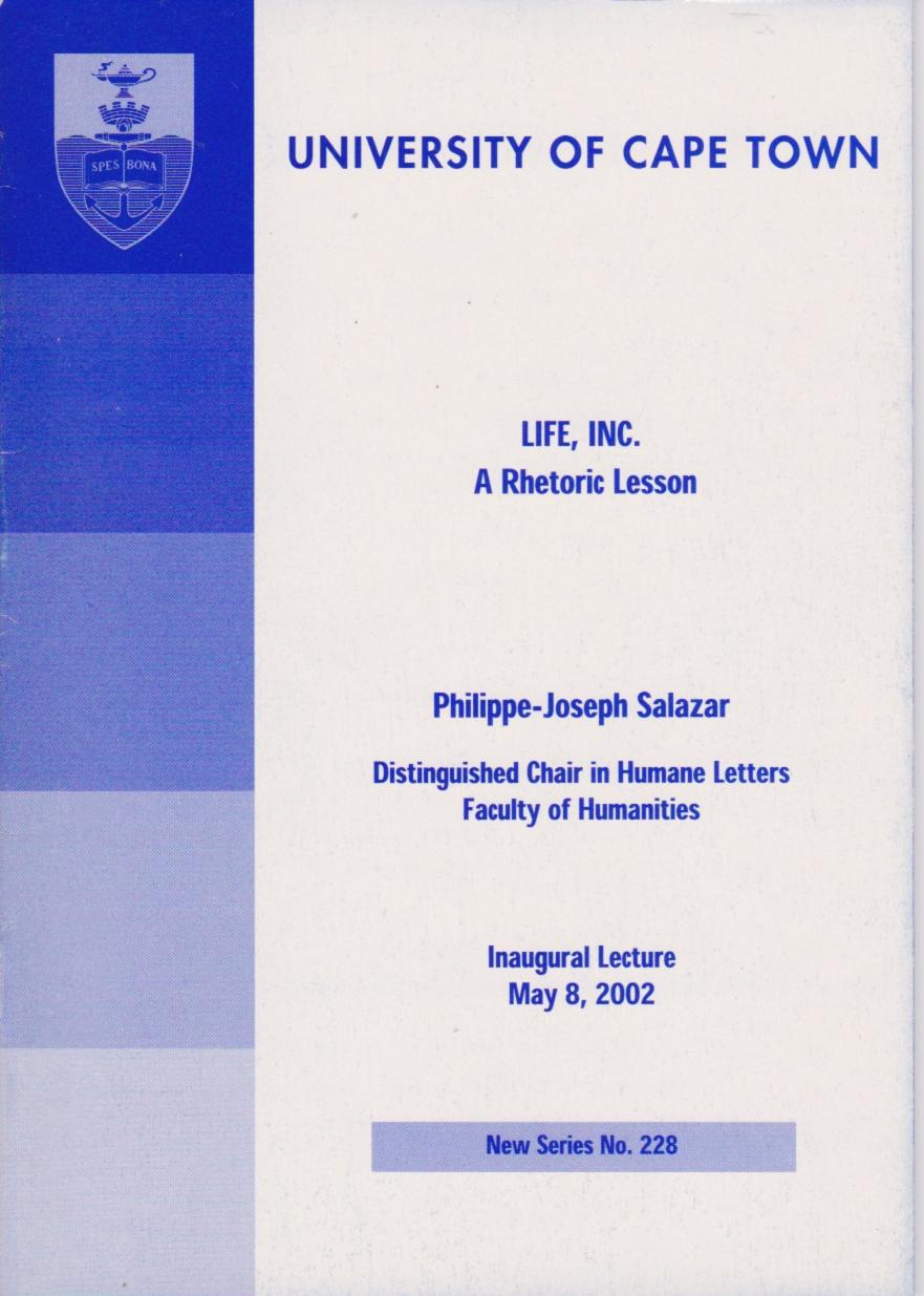 Life Inc. A Rhetoric Lesson