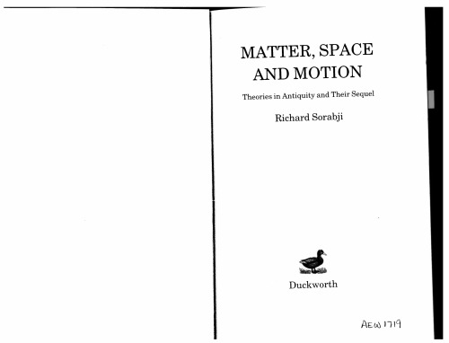 Matter, Space and Motion