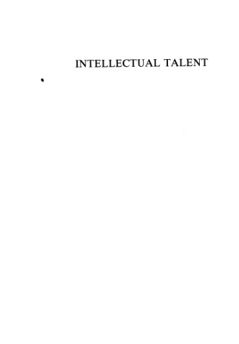 Intellectual Talent, Research, and Development