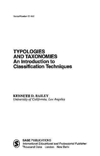 Typologies and Taxonomies