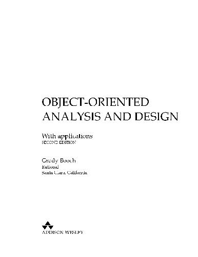 Object-Oriented Analysis and Design with Applications