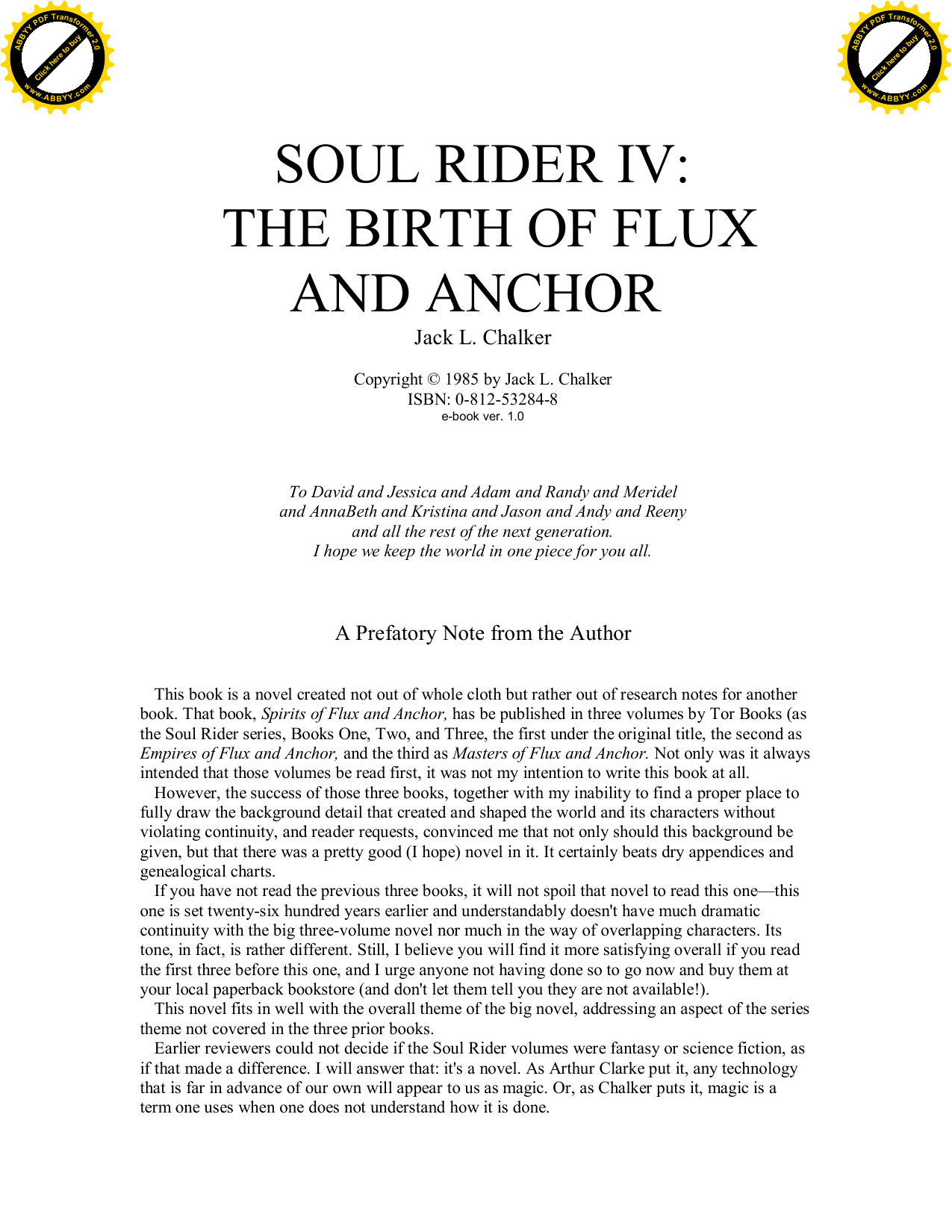 The Birth of Flux and Anchor