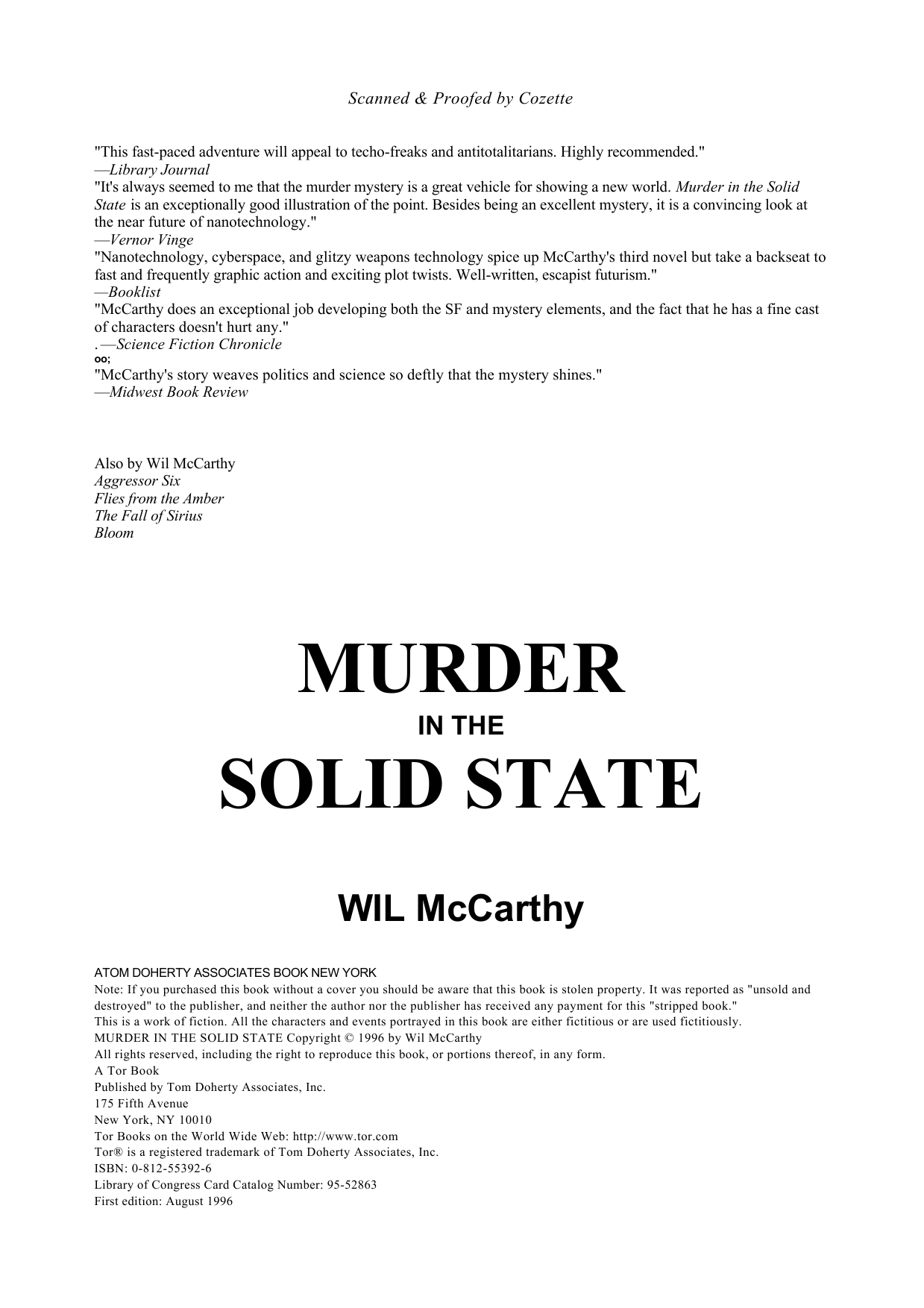 Murder in the Solid State