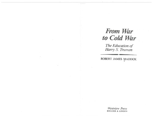 From War To Cold War