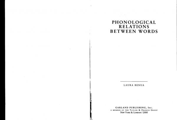 Phonological Relations Between Words