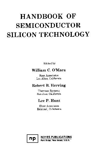 Handbook of Semiconductor Silicon Technology