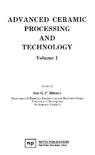 Advanced Ceramic Processing And Technology