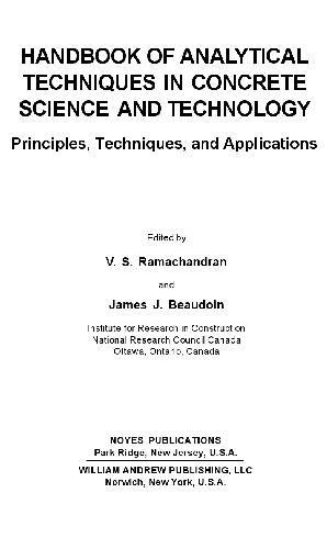 Handbook of Analytical Techniques in Concrete Science and Technology