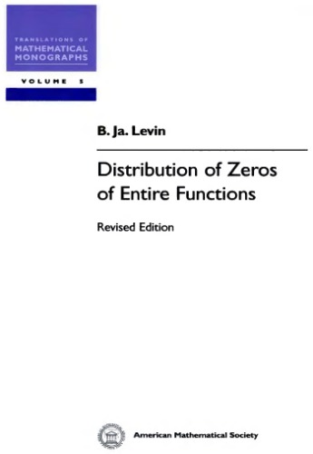 Distribution of Zeros of Entire Functions