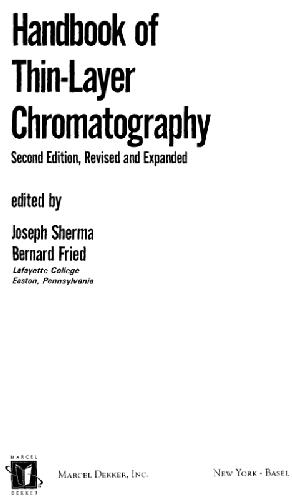 Handbook Of Thin Layer Chromatography