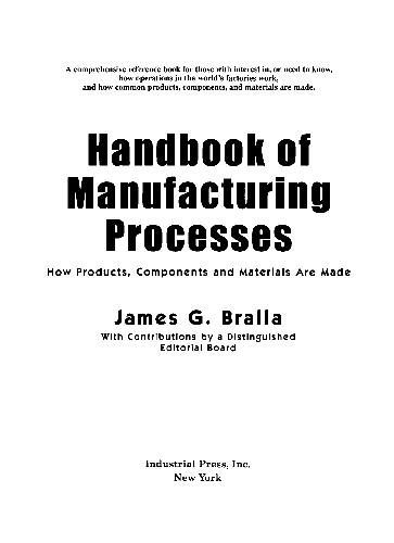 Handbook of Manufacturing Processes