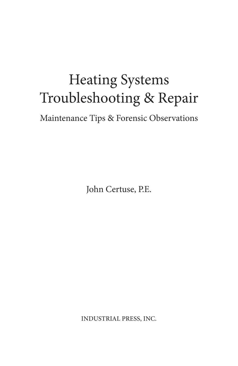 Heating Systems Troubleshooting  Repair