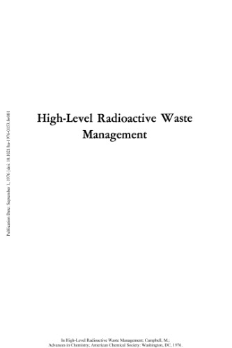 High Level Radioactive Waste Management (Advances in Chemistry Series 