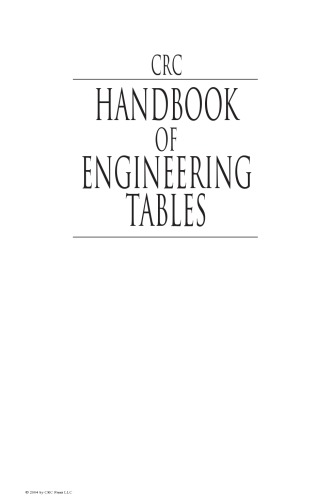 CRC Handbook of Engineering Tables