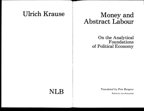 Money and Abstract Labour