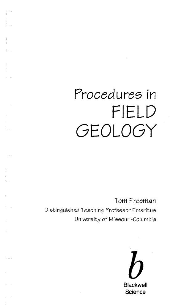 Procedures in Field Geology