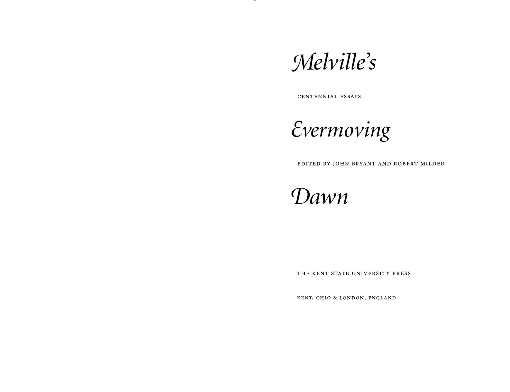 Melville's Evermoving Dawn