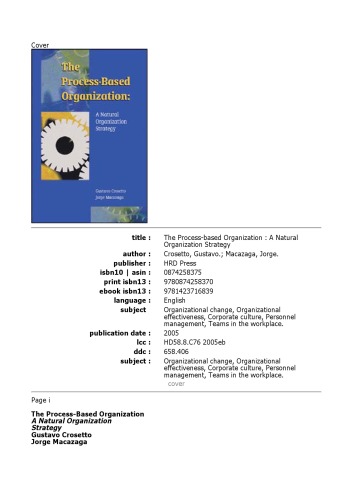 The Process Based Organization
