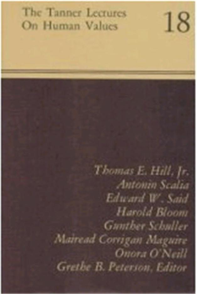 The Tanner Lectures on Human Values, 1980