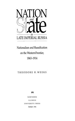 Nation and State in Late Imperial Russia