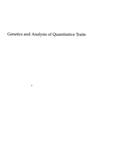 Genetics and Analysis of Quantitative Traits