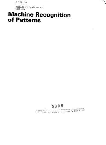 Machine Recognition Of Patterns