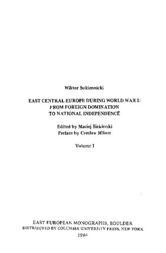 East Central Europe in World War 1