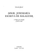 Mons. [I. E. Monseñor] Josemaría Escrivá De Balaguer