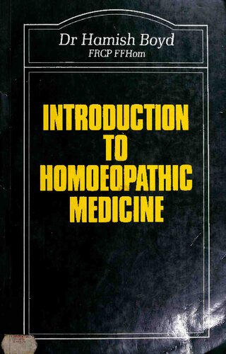 Introduction to homoeopathic medicine