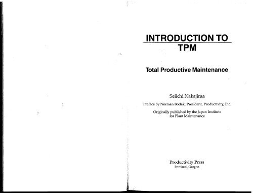 Introduction to Total Productive Maintenance