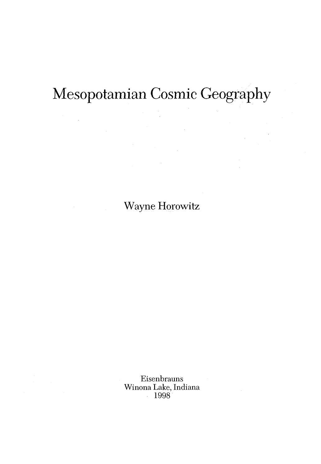 Mesopotamian Cosmic Geography