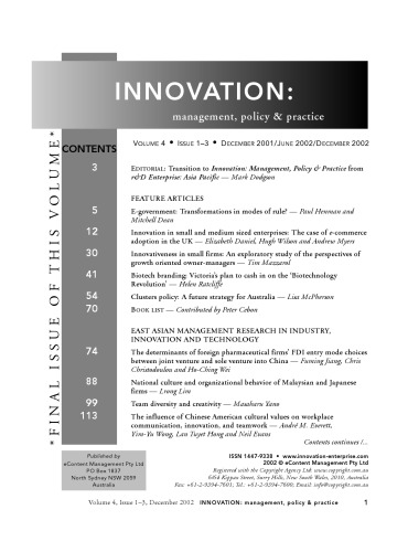 Innovation : Management, Policy and Practice : Asia-Pacific Readings