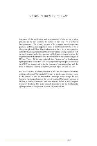 Ne Bis in Idem in Eu Law