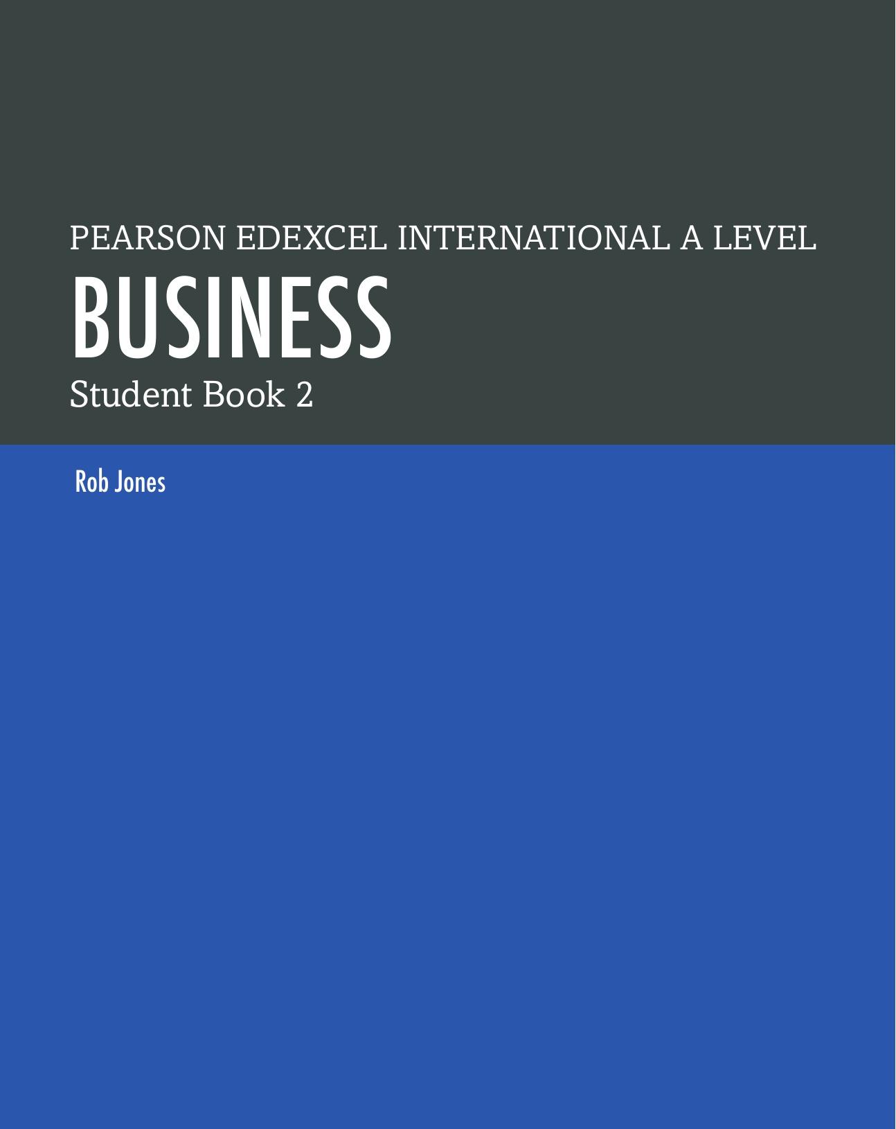 Pearson Edexcel International A Level Business Student Book