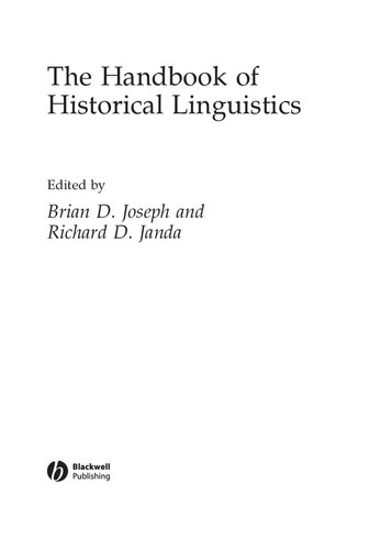 The Handbook of Historical Linguistics