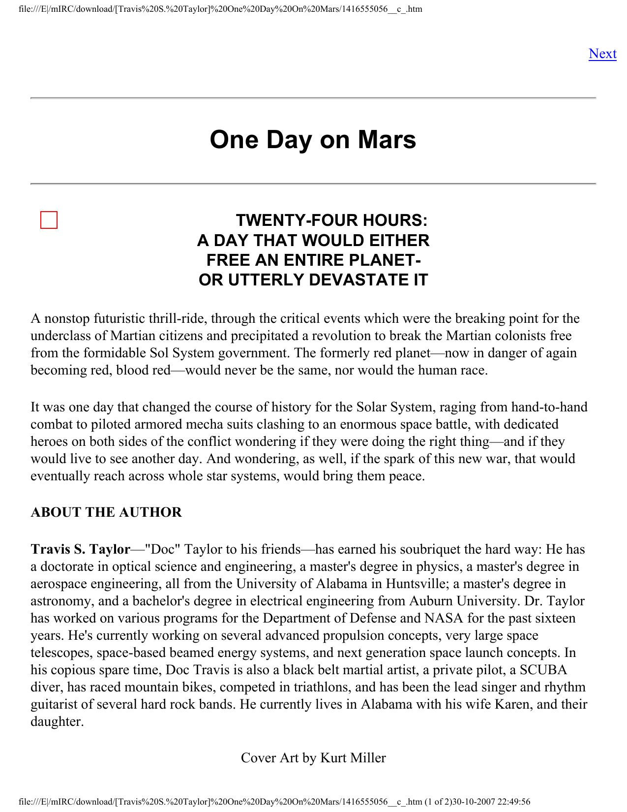 One Day on Mars