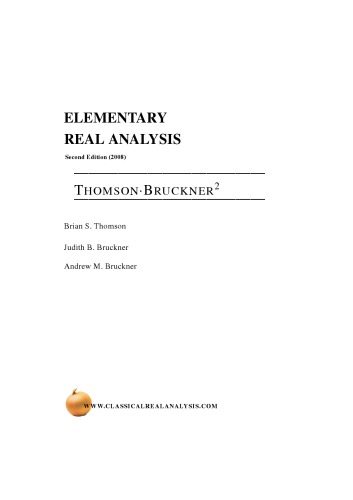 Elementary Real Analysis