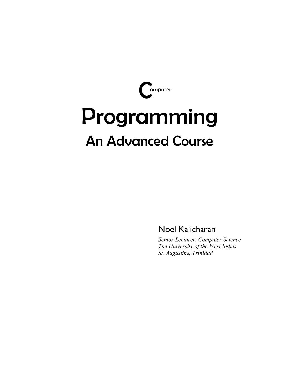 C Programming - An Advanced Course