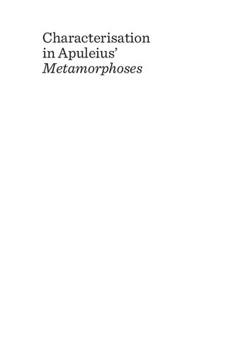 Characterisation in Apuleiusa Metamorphoses