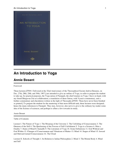 Introduction to Yoga