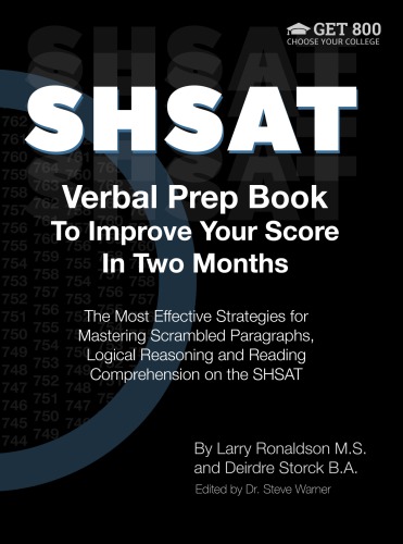 Shsat Verbal Prep Book to Improve Your Score in Two Months