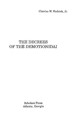 The Decrees Of The Demotionidai