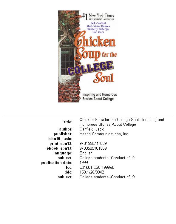 Chicken Soup for the College Soul