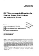 IEEE recommended practice for electric power distribution for industrial plants.