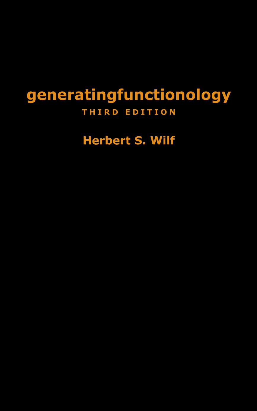 Generatingfunctionology